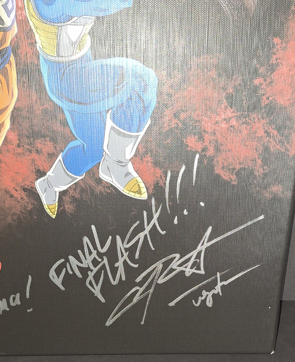 Sean Schemmel and Chris Sabat autographed 16x20 canvas JSA COA