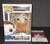 Nick Castle, Tom Morga, Will Sandin, and Chris Durand autographed Funko JSA COA