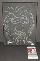Cheech and Chong autographed and sketched 11x14 canvas JSA COA