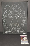Cheech and Chong autographed and sketched 11x14 canvas JSA COA