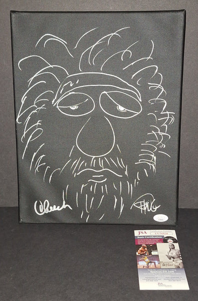 Cheech and Chong autographed and sketched 11x14 canvas JSA COA