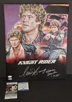 David Hasselhoff and William Daniels autographed 16x20 canvas JSA/Beckett COA