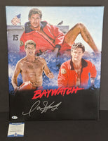 David Hasselhoff autographed 16x20 canvas Beckett COA