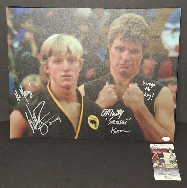 William Zabka and Martin Kove autographed 16x20 Canvas JSA COA