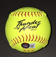 Jennie Finch autographed softball and 5x7 photo Beckett COA