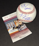 Tom Guiry and Chauncey Leopardi autographed baseball JSA COA