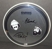 Cheech and Chong autographed drumhead Beckett Witness COA