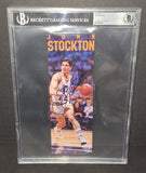 John Stockton Autographed Ticket Beckett COA