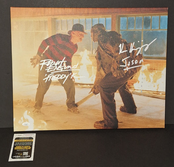 Robert Englund and Ken Kirzinger Autographed 16x20 Canvas JSA COA