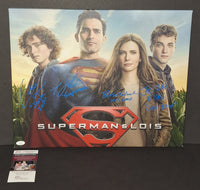 Superman & Lois autographed cast 16x20 canvas JSA COA