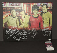 Star Trek Cast (x4) Autographed 16x20 Canvas JSA COA
