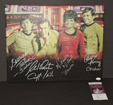 Star Trek Cast (x4) Autographed 16x20 Canvas JSA COA