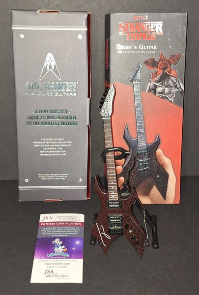Joseph Quinn Autographed Mini Guitar JSA COA