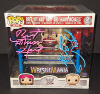 Shawn Michaels and Bret Hart Autographed Funko Beckett COA