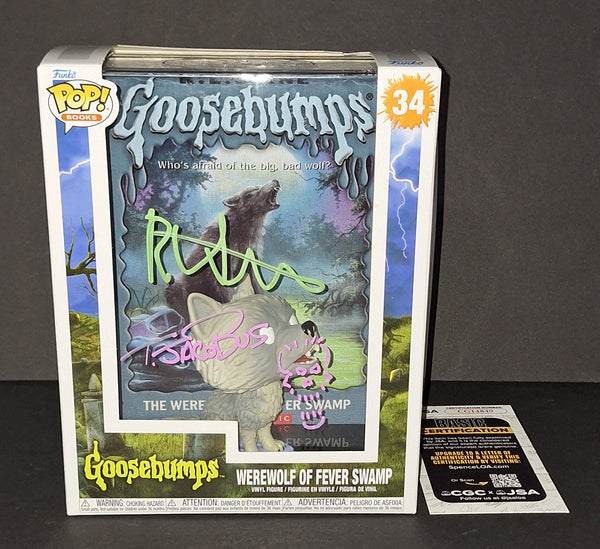 R.L. Stine and Tim Jacobus Autographed Funko JSA COA