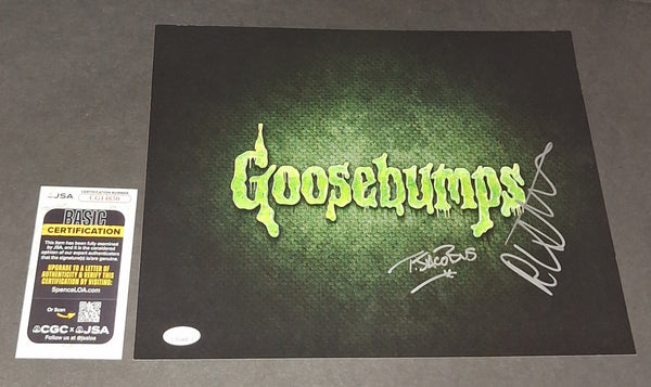 R.L. Stine and Tim Jacobus Autographed 11x14 JSA COA