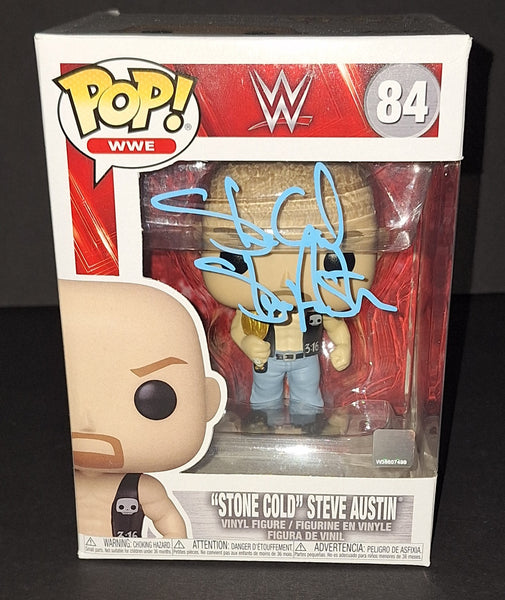 Stone Cold Steve Austin Autographed Funko Beckett Witness COA
