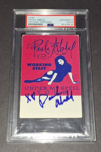 Paula Abdul autographed pass PSA/DNA COA