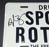 Daphne Zuniga autographed license plate