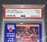 Michael Jordan Card Chicago Bulls 1991/92 Fleer Team Leader PSA 7