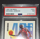 Michael Jordan Card Chicago Bulls 1991 Skybox PSA 7