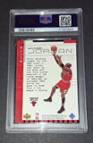 Michael Jordan Card Chicago Bulls 1999 Upper Deck Ovation Center Stage PSA 7