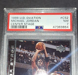 Michael Jordan Card Chicago Bulls 1999 Upper Deck Ovation Center Stage PSA 7
