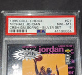 Michael Jordan Card Chicago Bulls 1995 Collector's Choice Silver Set #C1 PSA 8