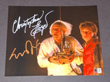 Michael J. Fox Christopher Lloyd Signed Autographed 8x10 Back The Future MAS COA