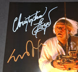 Michael J. Fox Christopher Lloyd Signed Autographed 8x10 Back The Future JSA COA