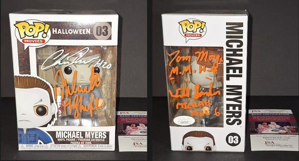 Nick Castle, Tom Morga, Will Sandin, and Chris Durand autographed Funko JSA COA