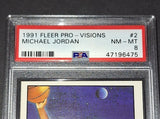 Michael Jordan 1991 Fleer Pro Visions Chicago Bulls card PSA 8