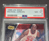 Michael Jordan 1998 Upper Deck Chicago Bulls Ionix card PSA 8