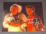 Michael J. Fox Christopher Lloyd Signed Autographed 8x10 Back The Future MAS COA