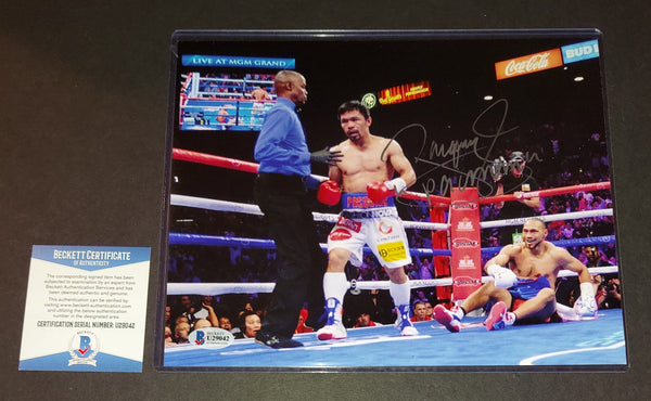 Manny Pacquiao autographed 8x10 Beckett COA