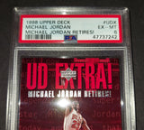 Michael Jordan 1998 Upper Deck Extra Jordan Retires Chicago Bulls card PSA 6