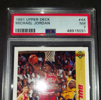 Michael Jordan 1991 Chicago Bulls Upper Deck card PSA 7