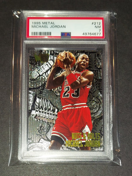 Michael Jordan 1995 Fleer Metal Nuts and Bolts Chicago Bulls card PSA 7