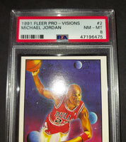 Michael Jordan 1991 Fleer Pro Visions Chicago Bulls card PSA 8