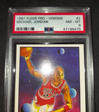 Michael Jordan 1991 Fleer Pro Visions Chicago Bulls card PSA 8