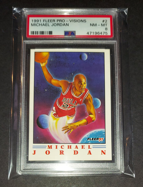 Michael Jordan 1991 Fleer Pro Visions Chicago Bulls card PSA 8