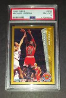 Michael Jordan 1992 Fleer League Leader Chicago Bulls card PSA 8