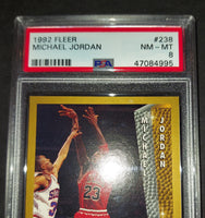 Michael Jordan 1992 Fleer League Leader Chicago Bulls card PSA 8