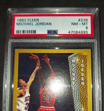 Michael Jordan 1992 Fleer League Leader Chicago Bulls card PSA 8