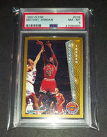 Michael Jordan 1992 Fleer League Leader Chicago Bulls card PSA 8