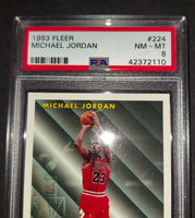 Michael Jordan 1993 Fleer League Leader Chicago Bulls card PSA 8