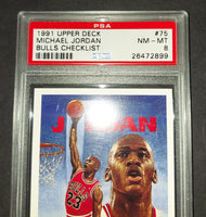 Michael Jordan 1991 Upper Deck The Collector's Choice Checklist Chicago Bulls card PSA 8
