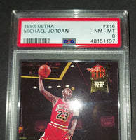 Michael Jordan 1992 Chicago Bulls Fleer Ultra card PSA 8