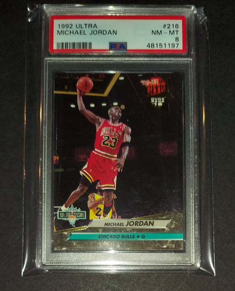 Michael Jordan 1992 Chicago Bulls Fleer Ultra card PSA 8