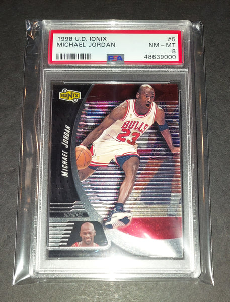 Michael Jordan 1998 Upper Deck Chicago Bulls Ionix card PSA 8